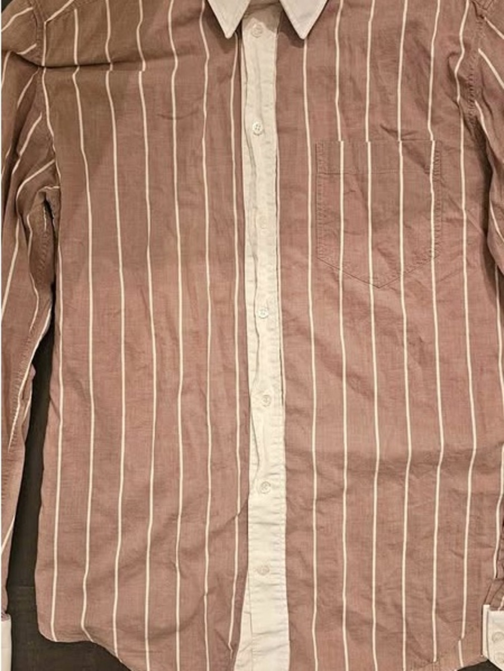 Dolce & Gabbana Dusty Rose & White Striped Button-Up